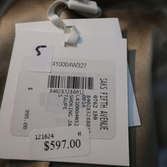 NWT Womens TWP Taupe Virgin Wool Blend Blazer Smoking Jacket S - Picture 16 of 16